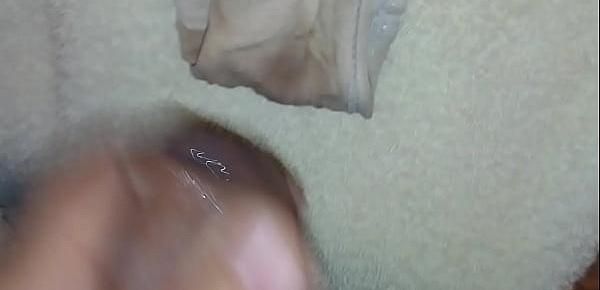  Jerking and precum on my wife panty